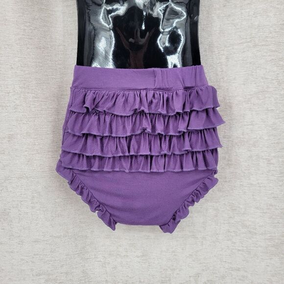 Laree + Co Bamboo Purple Floral Fairy Top Ruffle Sleeves Matching Bloomers Set - Picture 5 of 14